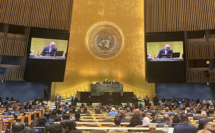 [서울=뉴시스]지난 2024년 10월 9일(현지시각) 미국 뉴욕 유엔본부에서 유엔 인권이사회 이사국 선거가 열리고 있다. (사진=주유엔 한국대표부 제공) 2024.10.10. photo@newsis.com *재판매 및 DB 금지