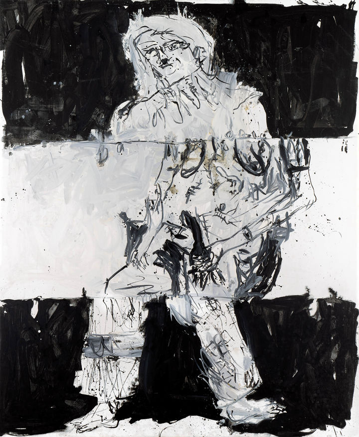 게오르그 바젤리츠 Georg Baselitz b.1938 German Dreistreifenmaler (Remix)/ Three-Stripe Painter (Remix) oil on canvas  300×246cm 2007. 추정가 7억~15억원. *재판매 및 DB 금지