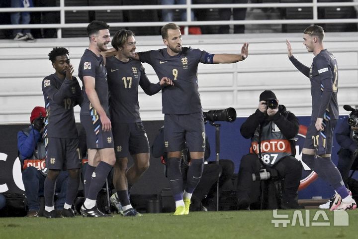 [헬싱키=AP/뉴시스] 잉글랜드 남자 축구 대표팀의 잭 그릴리시. 2024.10.13.