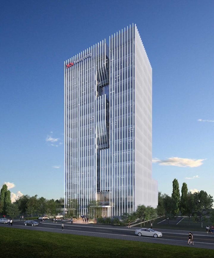 [서울=뉴시스] 광동제약 '광동과천타워' 조감도 (사진=광동제약 제공) 2024.10.15. photo@newsis.com *재판매 및 DB 금지