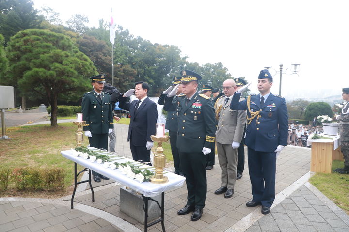 [원주=뉴시스] 故 심일 소령 73주기 추모식. (사진=뉴시스 DB). photo@newsis.com *재판매 및 DB 금지