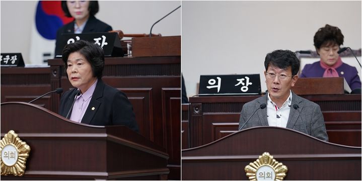 [대구=뉴시스] 왼쪽부터 최명숙·남정호 수성구의원. (사진=대구 수성구의회 제공) 2024.10.15. photo@newsis.com *재판매 및 DB 금지