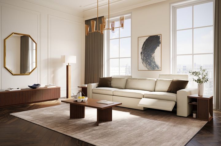 [서울=뉴시스] 까사미아 캄포 리클라이너 소파. 2024.10.16. (사진=신세계까사 제공)&nbsp; *재판매 및 DB 금지