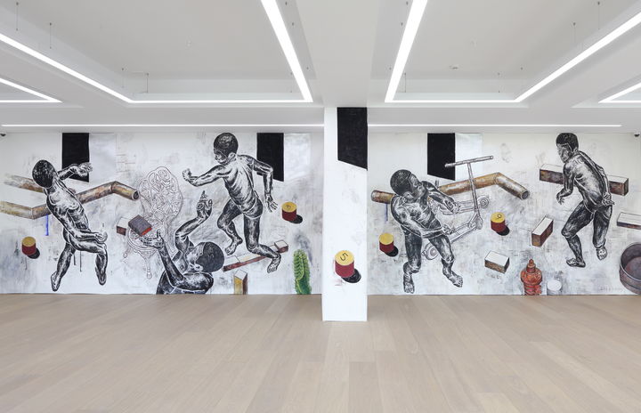 오원배, Untitled, 2024, 천에 혼합재료, 260x1470cm *재판매 및 DB 금지
