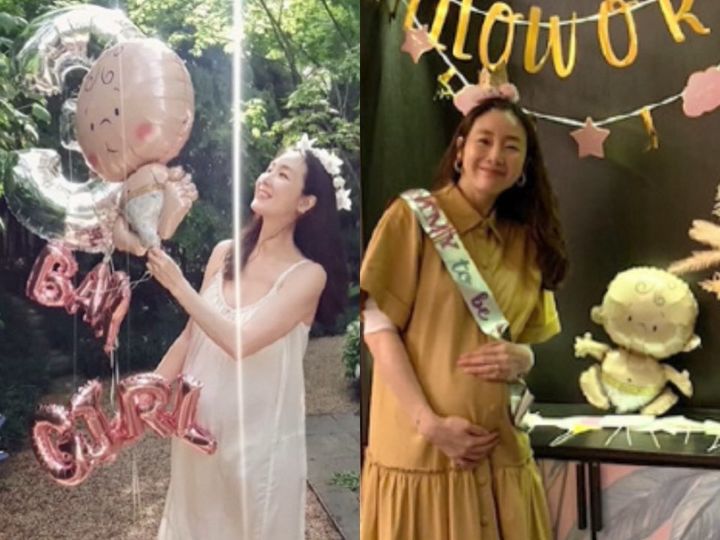 [서울=뉴시스] 20일 방송된 KBS2 예능프로그램 '슈퍼맨이 돌아왔다'에서 안영미가 최지우의 만삭사진을 궁금해하자 최지우는 "주변 언니들이 베이비샤워를 해줬다"며 만삭 사진을 공개했다. (사진=KBS2 보도 캡처) *재판매 및 DB 금지