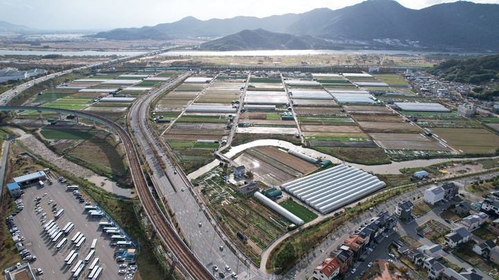 [양산=뉴시스] 안지율 기자 = 양산 증산지구 도시개발사업 현장 전경. (사진=양산시 제공). 2024.10.22. photo@newsis.com *재판매 및 DB 금지