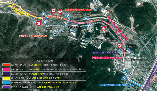 [창원=뉴시스] 강경국 기자 = 경남 창원시 마산회원구 내서읍 용담 경전선 폐선구간 자전거도로 위치도. (사진=창원시청 제공). 2024.10.22. photo@newsis.com *재판매 및 DB 금지