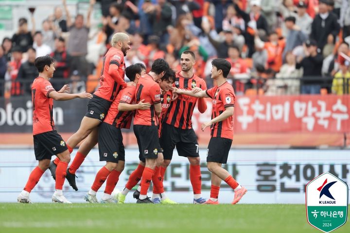 [서울=뉴시스]K리그1 강원 양민혁 결승골. (사진=대한축구협회 제공)