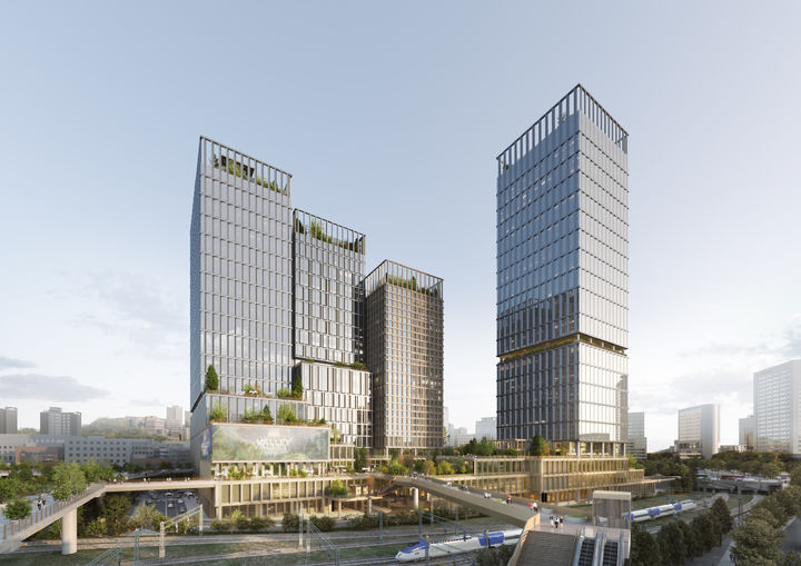 [서울=뉴시스] ㈜한화 건설부문 서울역 북부역세권 복합개발사업 조감도. (사진=한화 제공) 2024.10.28. photo@newsis.com *재판매 및 DB 금지