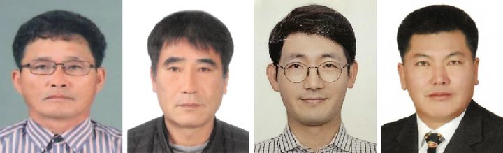 [남원=뉴시스] 남원시의 '2024 농업인대상' 수상자들. 왼쪽부터 식량작물 부문 김회식(송동면)씨, 원예 부문 임한수(주천면)씨, 축산 부문 이우휘(송동면)씨, 농촌관광 부문 소영호(덕과면)씨. (사진=남원시 제공) 2024.10.30. photo@newsis.com *재판매 및 DB 금지