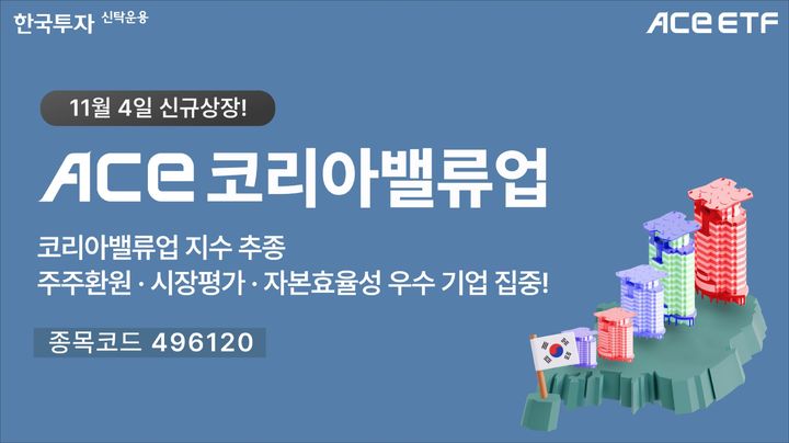 한국투자신탁운용이 다음달 4일 ACE 코리아밸류업 상장지수펀드(ETF)를 신규 상장한다. (사진=한국투자신탁운용 제공) photo@newsis.com *재판매 및 DB 금지