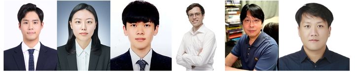 왼쪽부터 원찬주·김소진·곽동빈 고려대 석박통합과정생, 스테판 린지(Stefan Ringe)·김준곤·진경석 고려대 교수 (사진=고려대 제공) *재판매 및 DB 금지