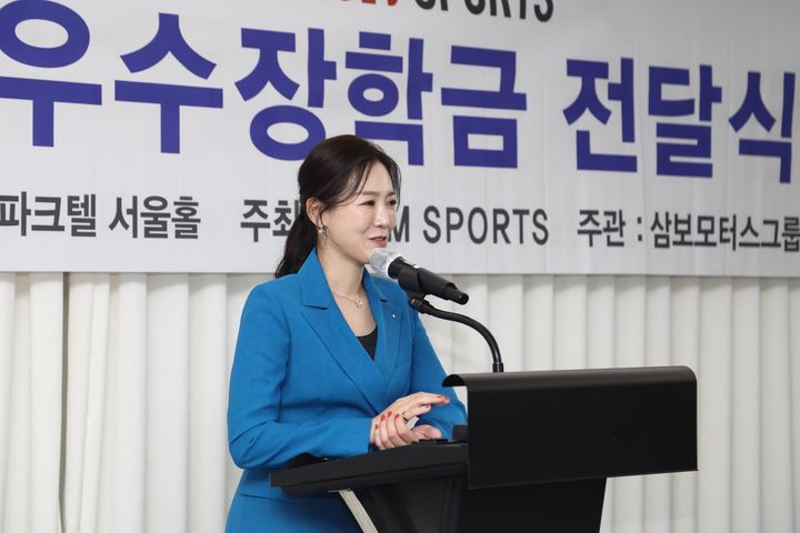 [서울=뉴시스] 대한빙상경기연맹 회장 선거에 출마한 이수경 삼보모터스그룹 사장. (사진 = 이수경 사장 측 제공) *재판매 및 DB 금지