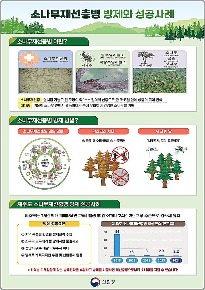 [대전=뉴시스] 소나무재선충병 방제 및 성공사례. (사진=산림청 제공) 2024.11.06. photo@newsis.com *재판매 및 DB 금지