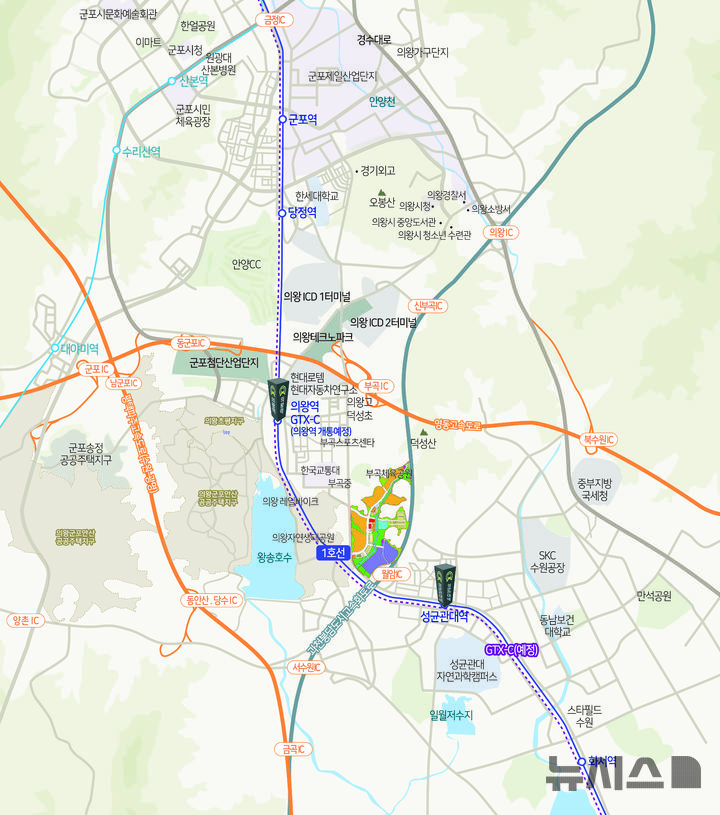 의왕월암지구 위치도