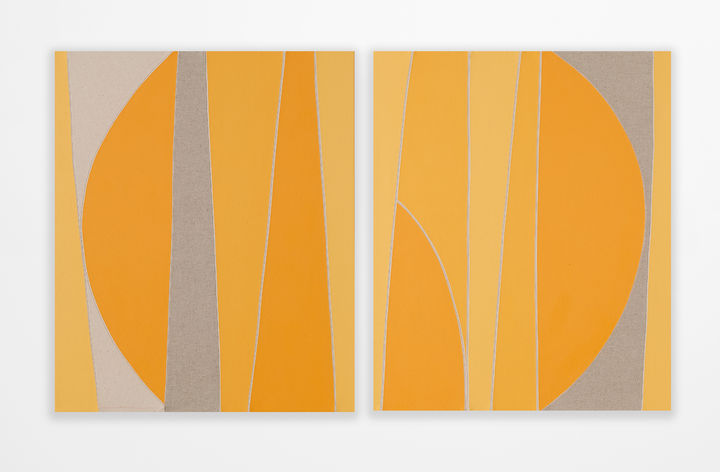 안현정, Honey and Sunny, 2024, Acrylic on sewn canvas, 72.7x121.1cm(Diptych) *재판매 및 DB 금지