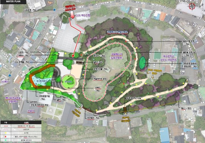 [대구=뉴시스] 대구 지역 최초의 수도시설 중 하나인 남구 이천동 대봉배수지가 물문화공원 조감도. (사진=대구시 남구 제공) 2024.11.07. photo@newsis.com *재판매 및 DB 금지