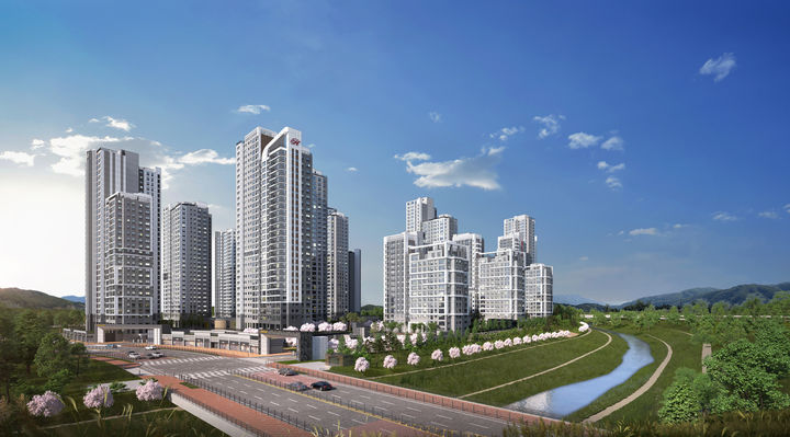 [서울=뉴시스] 대전 힐스테이트 도안리버파크 2차 투시도. 2024.11.11. (자료=현대건설 제공) photo@newsis.com *재판매 및 DB 금지