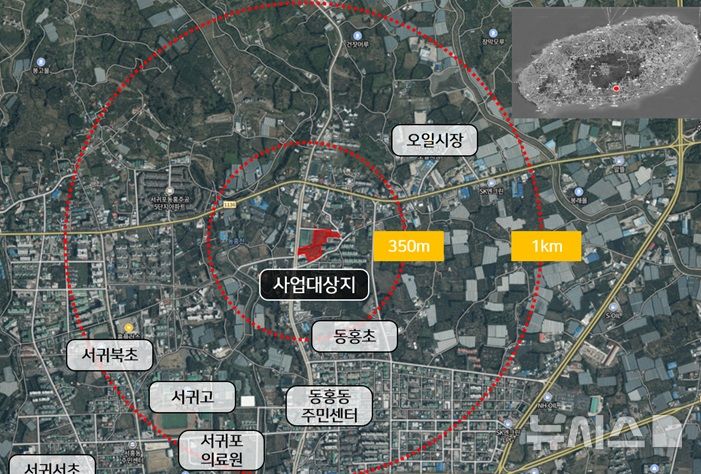 [제주=뉴시스] 제주 서귀포시 동홍동 ‘토지임대부 분양주택’ 건축 예정지. (그림=제주개발공사 제공)