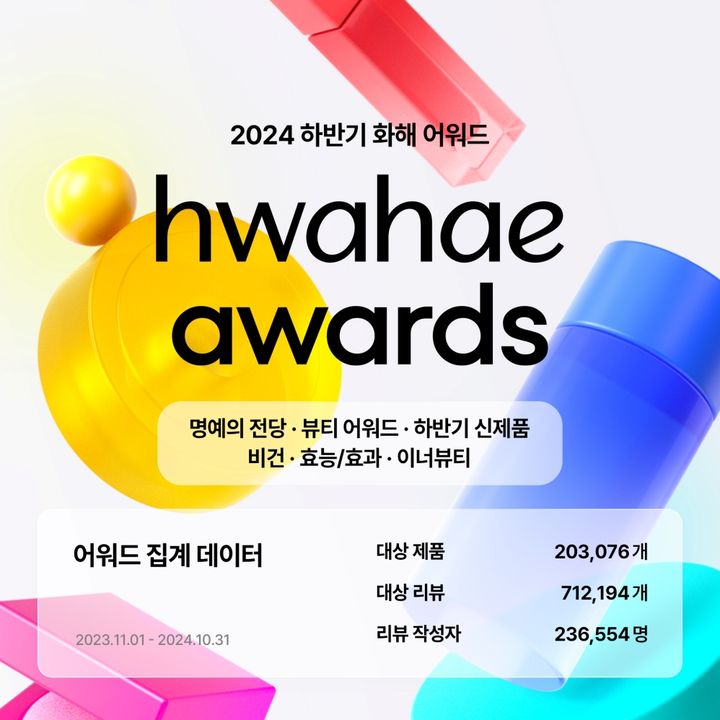 [서울=뉴시스] 2024 하반기 화해 어워드 이미지. 2024.11.20. (사진=화해 제공)   *재판매 및 DB 금지