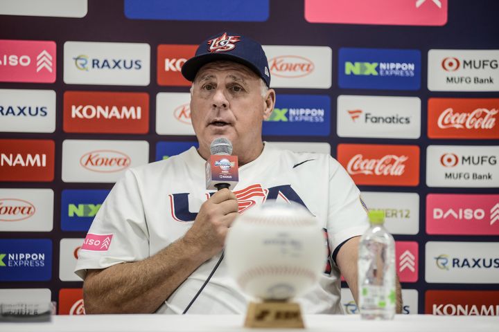 [서울=뉴시스] 마이크 소시아 미국 야구 대표팀 감독. (사진 = WBSC X 캡처) *재판매 및 DB 금지