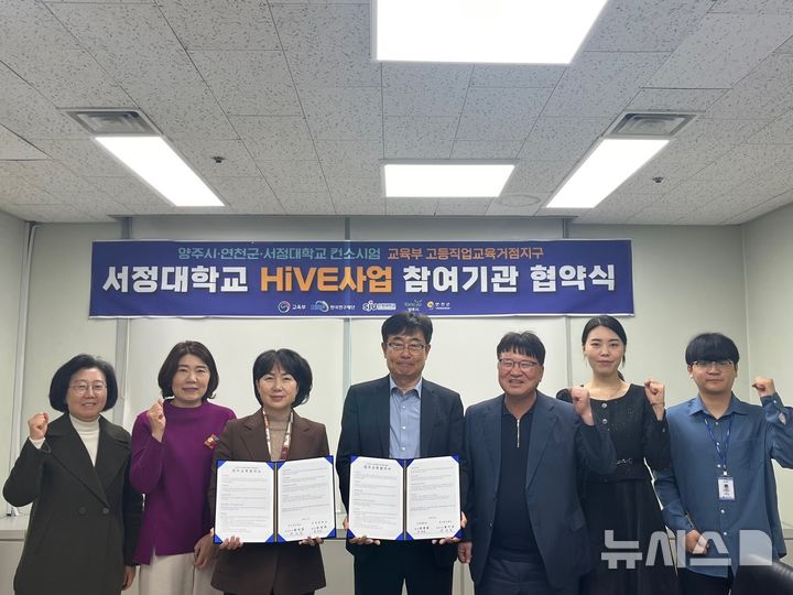 [양주=뉴시스] 서정대학교 HiVE센터-경기복지재단 업무협약 체결. (사진=서정대 제공) 2024.11.22. photo@newsis.com