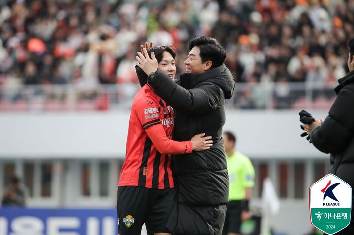 [서울=뉴시스]K리그1 강원 양민혁, 고별전서 득점포. (사진=프로축구연맹 제공)