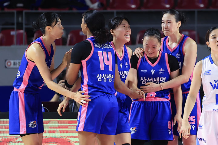 [서울=뉴시스] 여자프로농구 용인 삼성생명. (사진=WKBL 제공) *재판매 및 DB 금지