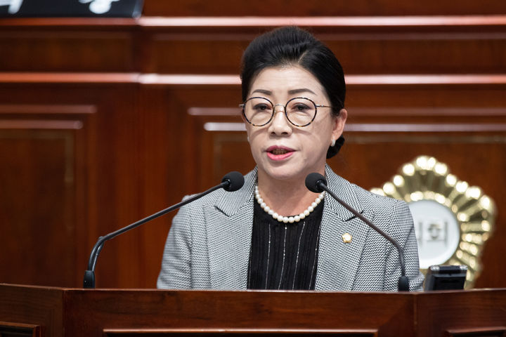 발언하는 송미숙 군산시의원 (사진=군산시 의회 제공) *재판매 및 DB 금지