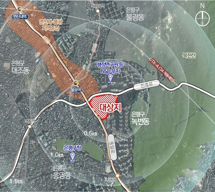 [서울=뉴시스]옛 국립보건원 부지 위치도.