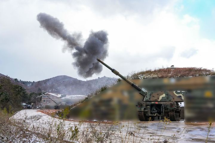 [서울=뉴시스] 해병대사령부는 27일 서북도서방위사령부가 백령도에서 해상사격훈련을 실시했다고 밝혔다. 훈련에는 K-9 자주포가 참가해 200여 발을 사격했다. (사진=해병대사령부 제공) 2024.11.27. photo@newsis.com *재판매 및 DB 금지