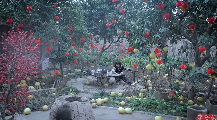 중국 유튜버 리쯔치(李子柒·Liziqi)가 3년 반만에 활동을 재개했다.(사진 : 리쯔치 유튜브 채널 영상 캡처) *재판매 및 DB 금지