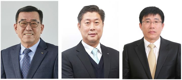 [서울=뉴시스] 성창모(왼쪽) 세아항공방산소재 대표이사 부사장. 최영준(상무) 동아스틸 대표이사 상무. 조진호(오른쪽) 세아씨엠 대표이사 부사장. (사진=세아그룹) 2024.12.5. photo@newsis.com *재판매 및 DB 금지