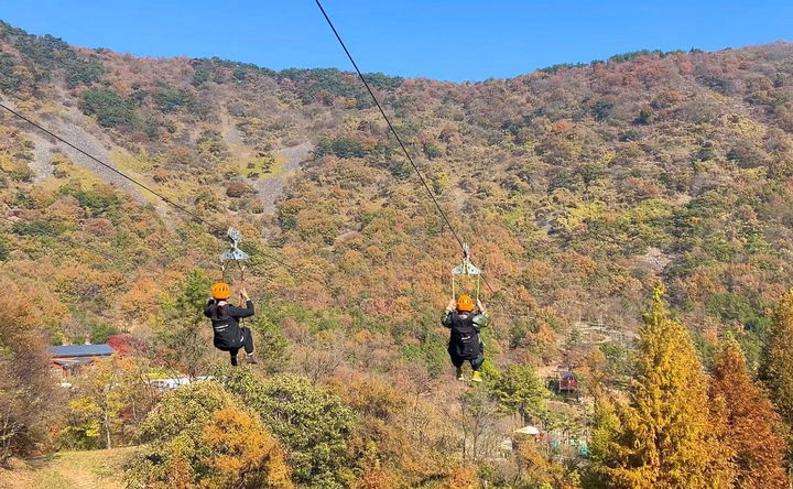 [진주=뉴시스]진주시, ‘월아산 숲속의 진주’ 짚라인.(사진=진주시 제공).2024.12.05.photo@newsis.com *재판매 및 DB 금지