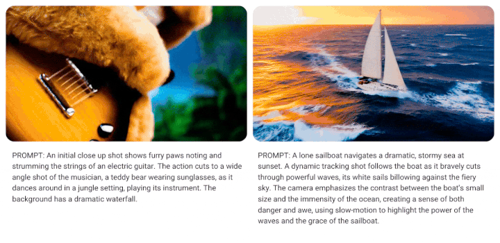 [서울=뉴시스] 구글 클라우드가 구글 최신 동영상 생성 모델 '비오(Veo)'와 이미지 생성 모델인 '이마젠 3'를 '버텍스 AI'를 통해 고객에게 제공한다고 5일 밝혔다. 비오가 텍스트를 사용해 생성한 영상 클립 예시 (사진=구글 제공) *재판매 및 DB 금지