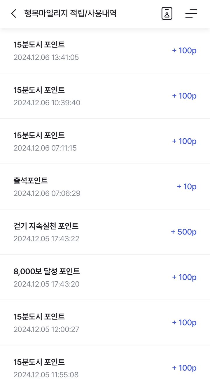 [부산=뉴시스] 부산 행복 마일리지 시범 사업 포인트 적립 모습. 최대 5만 포인트를 적립할 수 있으며 최소 5000포인트 이상부터 최대 3만 포인트까지 동백전으로 전환해 현금처럼 사용할 수 있다. 나머지 2만 포인트는 등록된 할인 가맹점에서 차감 할인(1~10%)으로도 사용할 수 있다. (사진=독자제공) 2024.12.10. photo@newsis.com *재판매 및 DB 금지