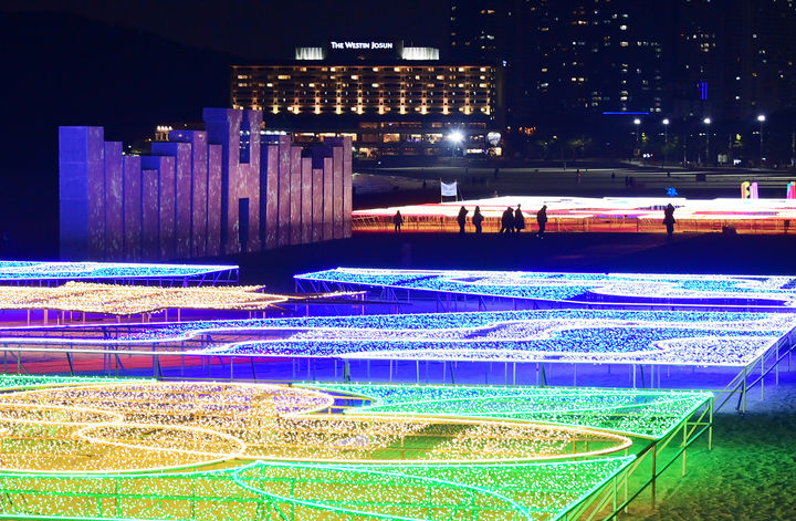 [부산=뉴시스] 지난해 해운대 빛 축제. (사진=뉴시스 DB). photo@newsis.com *재판매 및 DB 금지