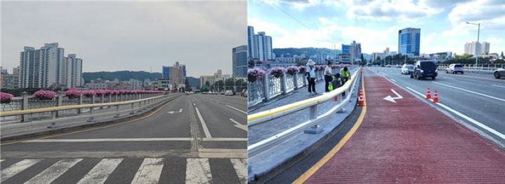 미끄럼 방지 홈 설치 전·후 모습. *재판매 및 DB 금지