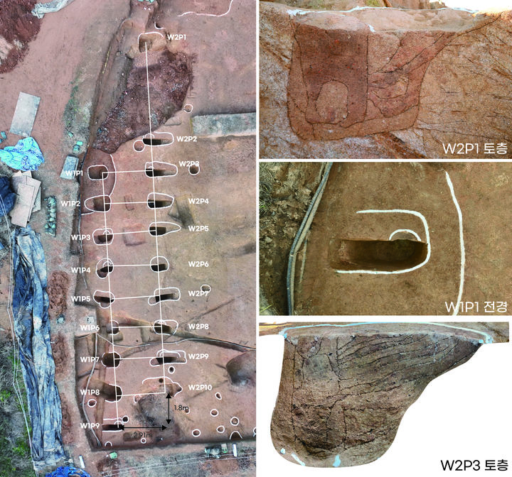 [서울=뉴시스] 부여 송국리 유적 서편 목주열 전경 (사진=국가유산청 제공) 2024.12.12. photo@newsis.com *재판매 및 DB 금지