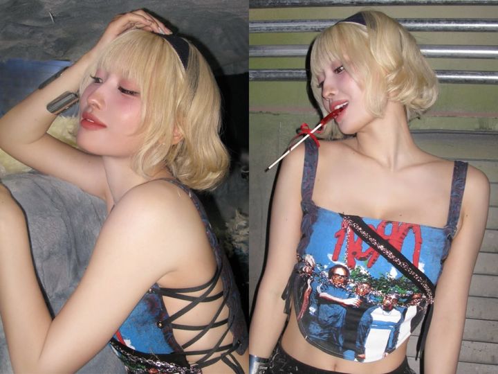 [서울=뉴시스] 모모는 11일 자신의 인스타그램에 신곡 'strategy'를 홍보하며 사진을 여러장 올렸다. (사진=인스타그램 갈무리) *재판매 및 DB 금지