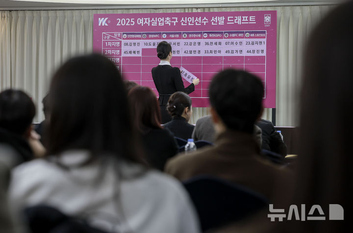 [서울=뉴시스] 정병혁 기자 = 12일 서울 송파구 올림픽파크텔에서 2025 여자실업축구 신인선수 선발 드래프트가 열리고 있다. 2024.12.12. jhope@newsis.com