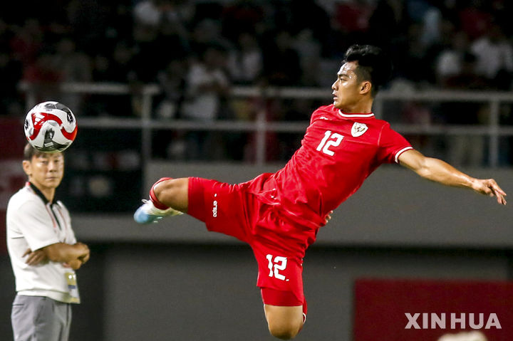 [수라카르타=AP/뉴시스]신태용호 인도네시아 축구대표팀. 2024.12.12.