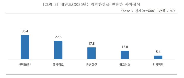 [서울=뉴시스] 내년도(2025년) 경영환경을 진단한 사자성어. 2024.12.22. (사진=중소기업중앙회 제공) photo@newsis.com *재판매 및 DB 금지