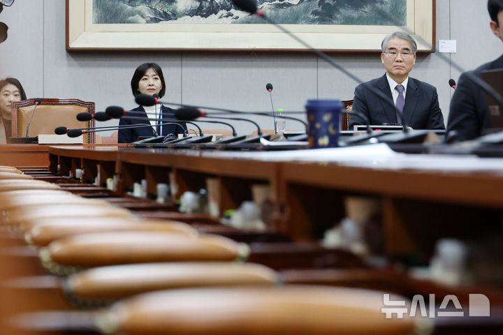 [서울=뉴시스] 조성우 기자 = 24일 서울 여의도 국회에서 열린 헌법재판소 재판관 선출에 관한 인사청문특별위원회의 인사청문회에서 조한창 후보자가 출석해 자리하고 있다. 2024.12.24. xconfind@newsis.com