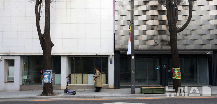 [서울=뉴시스] 홍효식 기자 = 지난해 12월25일 서울 강남구 가로수길에 상가가 비어있다. 2025.02.18. yesphoto@newsis.com