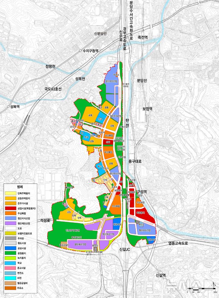 [용인=뉴시스]경기용인플랫폼시티 토지이용계획도