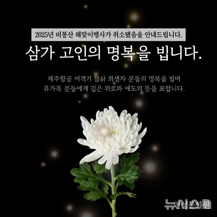 [안성=뉴시스] 안성시 무안공항 여객기 추락 사고 애도 포스터 (사진=안성시 제공) 2024.12.30.photo@newsis.com 