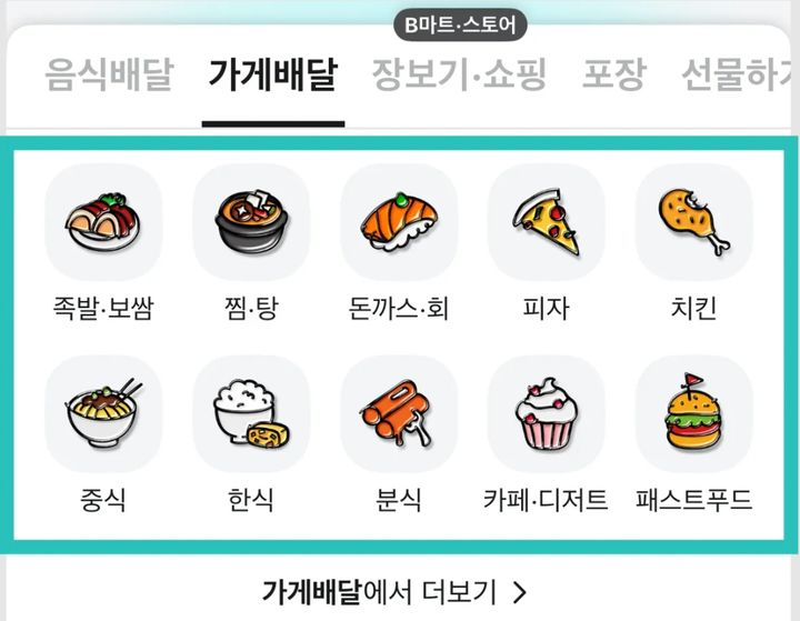 배달의민족 앱 카테고리. (사진=배달의민족 홈페이지 캡처) *재판매 및 DB 금지