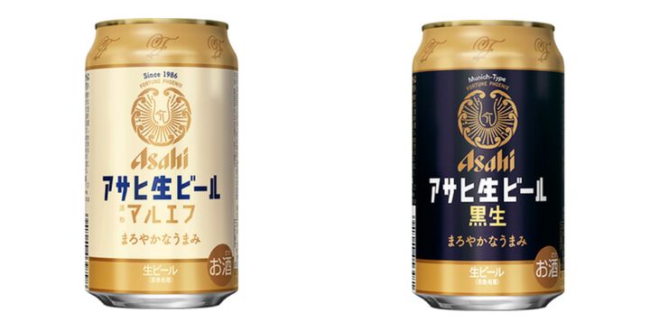 아사히 그룹이 일본에서 판매 중인 생맥주 제품군 '마루에프'(왼쪽)과 '쿠로나마' 제품 모습.(사진=아사히 그룹 홈페이지 캡처) *재판매 및 DB 금지