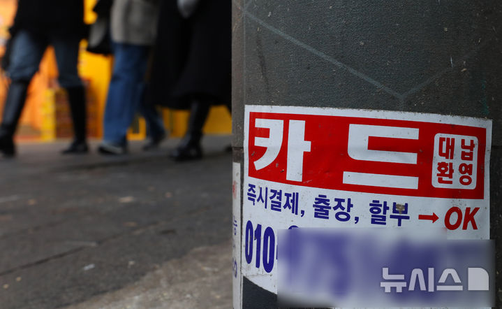 [서울=뉴시스] 김혜진 기자 = 30일 서울 시내의 한 거리에 카드대출 안내문이 붙어 있다. 2024.12.30.&nbsp; jini@newsis.com